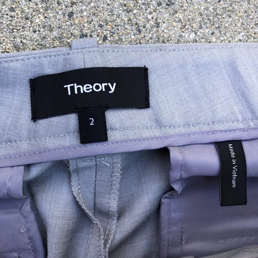 THEORY Izelle Dress Pants Women's 2 Petite Wool Blend Grey Work Office B…​​ - Picture 5 of 9